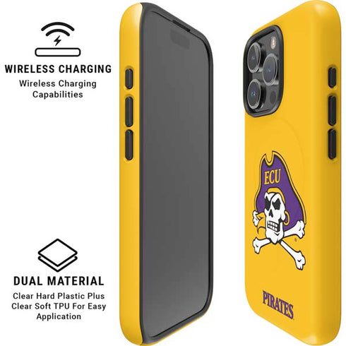 East Carolina University ECU Pirates Logo Yellow iPhone 16 Pro Magsafe Impact Case